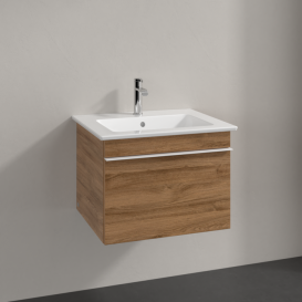 Тумба под раковину Villeroy & Boch Venticello 55,3х50,2 см ДСП дуб канзас/ручка алюминий белый A93202RH