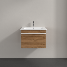 Тумба под раковину Villeroy & Boch Venticello 55,3х50,2 см ДСП дуб канзас/ручка алюминий белый A93202RH