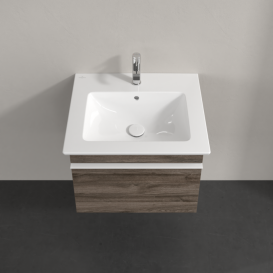 Тумба под раковину Villeroy & Boch Venticello 55,3х50,2 см ДСП каменный дуб/ручка алюминий белый A93202RK