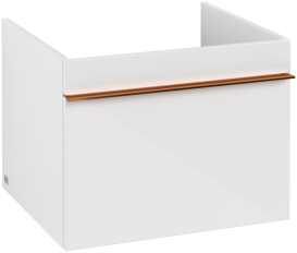 Тумба под раковину Villeroy & Boch Venticello 55,3х50,2 см МДФ глянцевый белый/ручка медь A93205DH