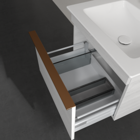 Тумба под раковину Villeroy & Boch Venticello 55,3х50,2 см ДСП/МДФ белое дерево/ручка медь A93205E8