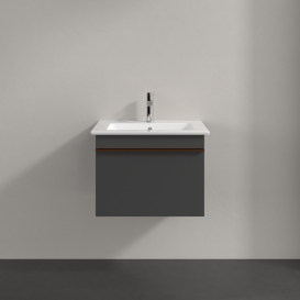 Тумба под раковину Villeroy & Boch Venticello 55,3х50,2 см МДФ глянцевый серый/ручка медь A93205FP