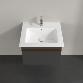 Тумба под раковину Villeroy & Boch Venticello 55,3х50,2 см МДФ глянцевый серый/ручка медь A93205FP