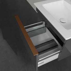 Тумба под раковину Villeroy & Boch Venticello 55,3х50,2 см МДФ глянцевый серый/ручка медь A93205FP