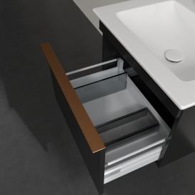 Тумба под раковину Villeroy & Boch Venticello 55,3х50,2 см МДФ черный матовый лак/ручка медь A93205PD