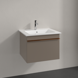 Тумба под раковину Villeroy & Boch Venticello 55,3х50,2 см ДСП трюфель серый/ручка медь A93205VG