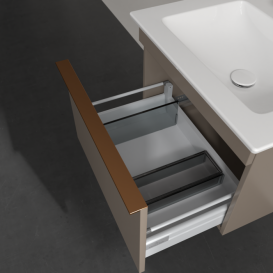 Тумба под раковину Villeroy & Boch Venticello 55,3х50,2 см ДСП трюфель серый/ручка медь A93205VG