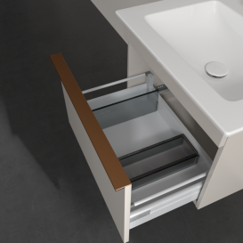 Тумба под раковину Villeroy & Boch Venticello 55,3х50,2 см ДСП мягкий серый/ручка медь A93205VK