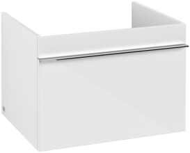 Тумба под раковину Villeroy & Boch Venticello 60,3х50,2 см МДФ глянцевый белый/ручка хром A93301DH