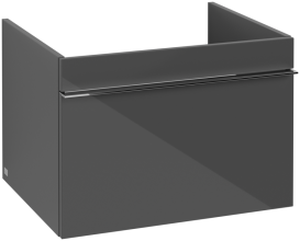 Тумба под раковину Villeroy & Boch Venticello 60,3х50,2 см МДФ глянцевый серый/ручка хром A93301FP
