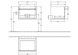 Тумба под раковину Villeroy & Boch Venticello 60,3х50,2 см МДФ стекло глянцевое белое/ручка хром A93301RE