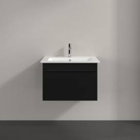 Тумба под раковину Villeroy & Boch Venticello 60,3х50,2 см МДФ черный матовый лак/ручка хром A93301PD