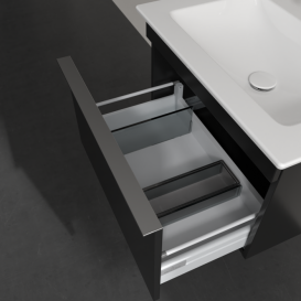 Тумба под раковину Villeroy & Boch Venticello 60,3х50,2 см МДФ черный матовый лак/ручка хром A93301PD