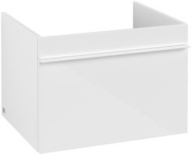 Тумба под раковину Villeroy & Boch Venticello 60,3х50,2 см МДФ глянцевый белый/ручка алюминий белый A93302DH
