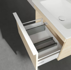 Тумба под раковину Villeroy & Boch Venticello 60,3х50,2 см ДСП вяз печатный/ручка алюминий белый A93302PN