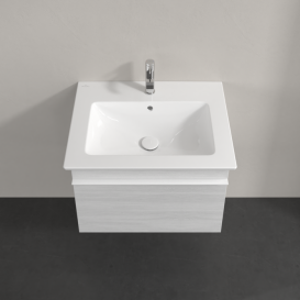 Тумба под раковину Villeroy & Boch Venticello 60,3х50,2 см ДСП/МДФ белое дерево/ручка алюминий белый A93302E8