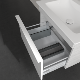 Тумба под раковину Villeroy & Boch Venticello 60,3х50,2 см ДСП/МДФ белое дерево/ручка алюминий белый A93302E8