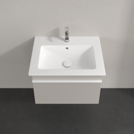 Тумба под раковину Villeroy & Boch Venticello 60,3х50,2 см ДСП мягкий серый/ручка алюминий белый A93302VK