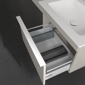 Тумба под раковину Villeroy & Boch Venticello 60,3х50,2 см ДСП мягкий серый/ручка алюминий белый A93302VK