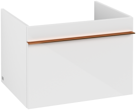 Тумба под раковину Villeroy & Boch Venticello 60,3х50,2 см МДФ глянцевый белый/ручка медь A93305DH