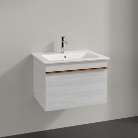 Тумба под раковину Villeroy & Boch Venticello 60,3х50,2 см ДСП/МДФ белое дерево/ручка медь A93305E8