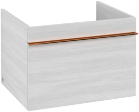 Тумба под раковину Villeroy & Boch Venticello 60,3х50,2 см ДСП/МДФ белое дерево/ручка медь A93305E8