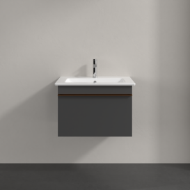 Тумба під раковину Villeroy & Boch Venticello 60,3х50,2 см МДФ глянсовий сірий/ручка мідь A93305FP