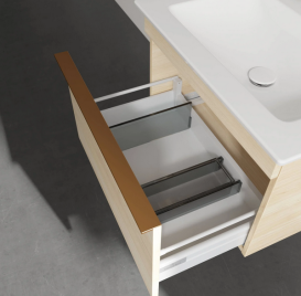 Тумба под раковину Villeroy & Boch Venticello 60,3х50,2 см ДСП вяз печатный/ручка медь A93305PN