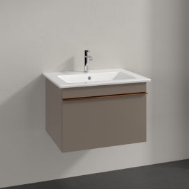 Тумба под раковину Villeroy & Boch Venticello 60,3х50,2 см ДСП трюфель серый/ручка медь A93305VG