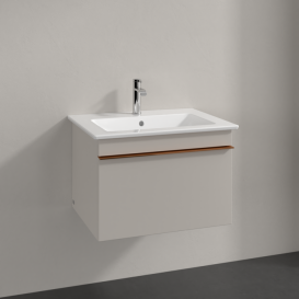 Тумба під раковину Villeroy & Boch Venticello 60,3х50,2 см ДСП м'який сірий/ручка мідь A93305VK