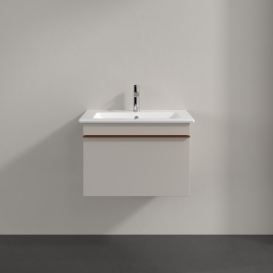 Тумба під раковину Villeroy & Boch Venticello 60,3х50,2 см ДСП м'який сірий/ручка мідь A93305VK