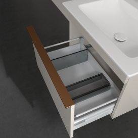 Тумба під раковину Villeroy & Boch Venticello 60,3х50,2 см ДСП м'який сірий/ручка мідь A93305VK