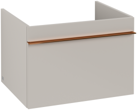 Тумба під раковину Villeroy & Boch Venticello 60,3х50,2 см ДСП м'який сірий/ручка мідь A93305VK