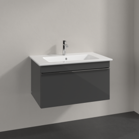 Тумба под раковину Villeroy & Boch Venticello 75,3х50,2 см МДФ глянцевый серый/ручка хром A93401FP