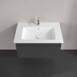 Тумба под раковину Villeroy & Boch Venticello 75,3х50,2 см МДФ глянцевый серый/ручка хром A93401FP