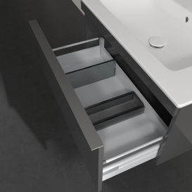 Тумба под раковину Villeroy & Boch Venticello 75,3х50,2 см МДФ глянцевый серый/ручка хром A93401FP