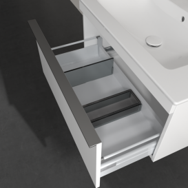 Тумба под раковину Villeroy & Boch Venticello 75,3х50,2 см ДСП/МДФ белый матовый/ручка хром A93401MS