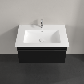 Тумба под раковину Villeroy & Boch Venticello 75,3х50,2 см МДФ черный матовый лак/ручка хром A93401PD