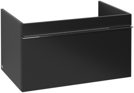 Тумба под раковину Villeroy & Boch Venticello 75,3х50,2 см МДФ черный матовый лак/ручка хром A93401PD