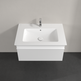 Тумба под раковину Villeroy & Boch Venticello 75,3х50,2 см МДФ глянцевый белый/ручка алюминий белый A93402DH