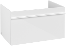 Тумба под раковину Villeroy & Boch Venticello 75,3х50,2 см МДФ глянцевый белый/ручка алюминий белый A93402DH
