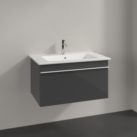 Тумба під раковину Villeroy & Boch Venticello 75,3х50,2 см МДФ глянсовий сірий/ручка алюміній білий A93402FP