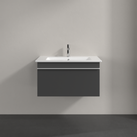 Тумба під раковину Villeroy & Boch Venticello 75,3х50,2 см МДФ глянсовий сірий/ручка алюміній білий A93402FP