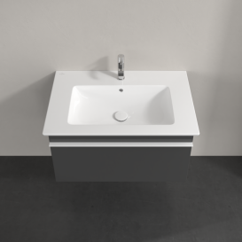 Тумба під раковину Villeroy & Boch Venticello 75,3х50,2 см МДФ глянсовий сірий/ручка алюміній білий A93402FP