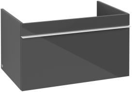 Тумба під раковину Villeroy & Boch Venticello 75,3х50,2 см МДФ глянсовий сірий/ручка алюміній білий A93402FP