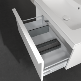 Тумба под раковину Villeroy & Boch Venticello 75,3х50,2 см ДСП/МДФ белый матовый/ручка алюминий белый A93402MS