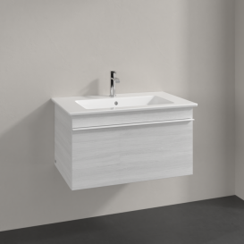 Тумба под раковину Villeroy & Boch Venticello 75,3х50,2 см ДСП/МДФ белое дерево/ручка алюминий белый A93402E8