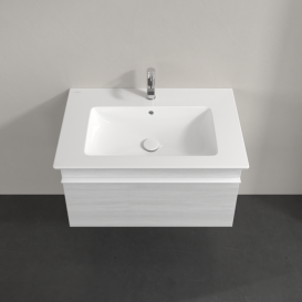 Тумба под раковину Villeroy & Boch Venticello 75,3х50,2 см ДСП/МДФ белое дерево/ручка алюминий белый A93402E8
