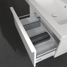 Тумба под раковину Villeroy & Boch Venticello 75,3х50,2 см ДСП/МДФ белое дерево/ручка алюминий белый A93402E8