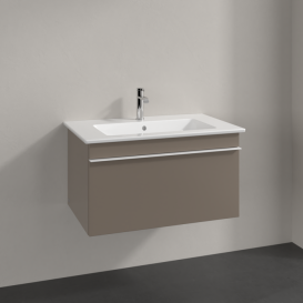 Тумба под раковину Villeroy & Boch Venticello 75,3х50,2 см ДСП трюфель серый/ручка алюминий белый A93402VG